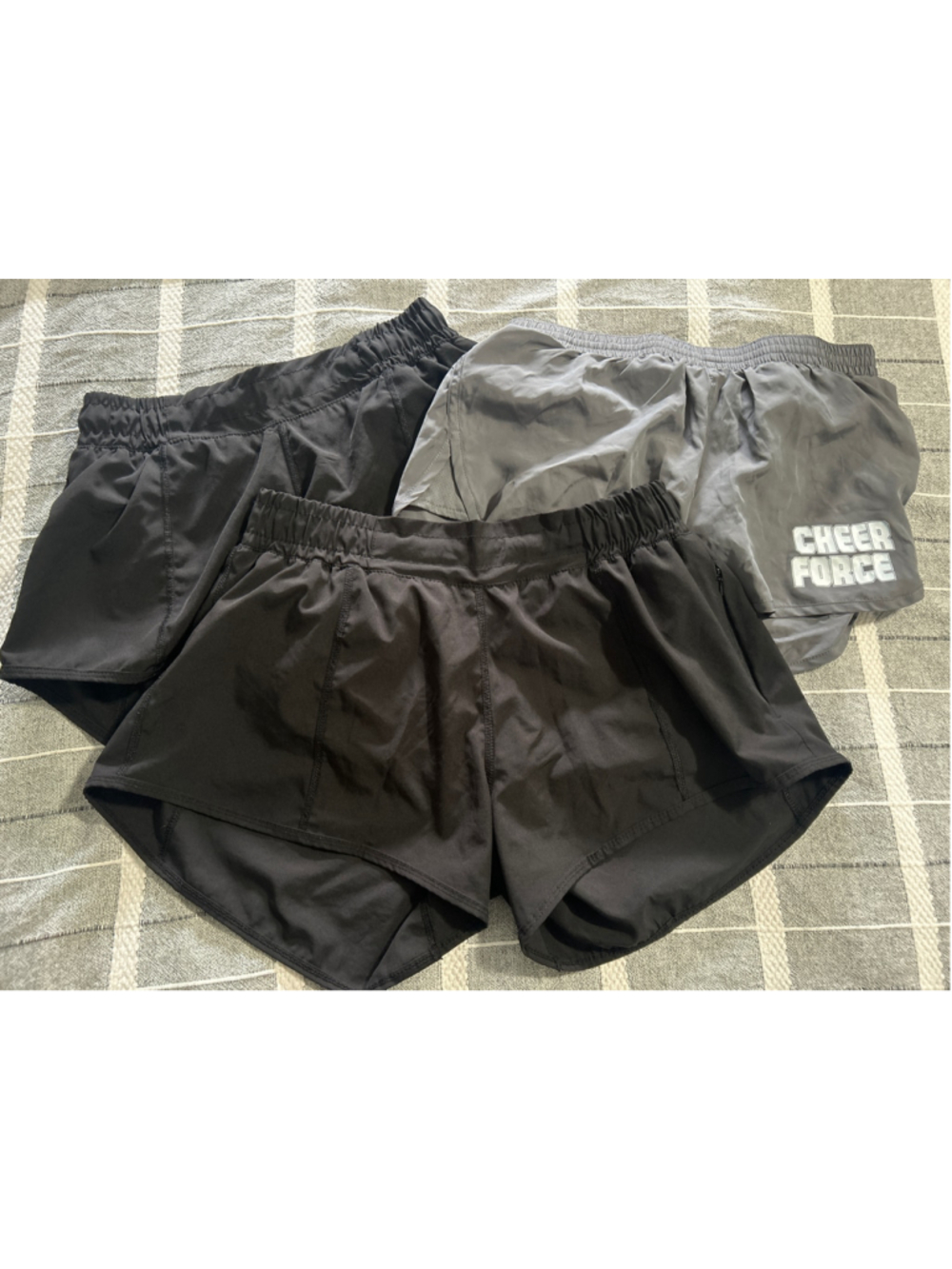 Set of 3 Women's Sportswear Athletic Shorts Size S/M Black & Grey